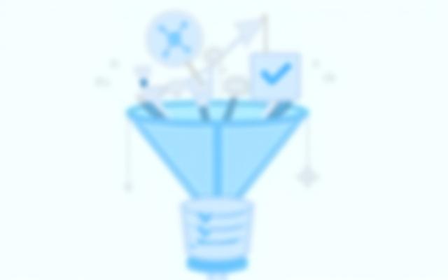 Lead-Generierung: Eine Grafik zeigt einen Trichter mit Personen und Anmeldeformularen, die in ein Abschlussfeld fließen.